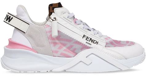 pink and white fendi sneakers|Fendi tech knit sneakers.